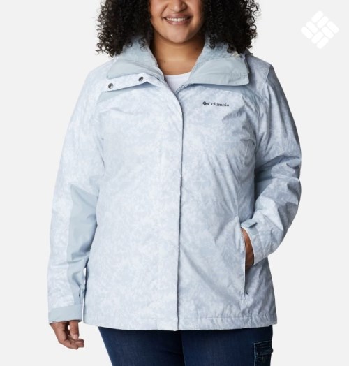 Women's Columbia Tunnel Falls Interchange Jackets White | Plus Size CA-I834A